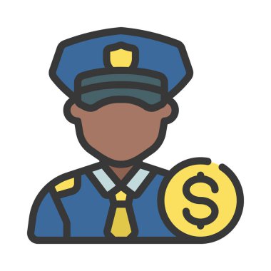 Polis Memuru Man simgesi, vektör illüstrasyonu                        