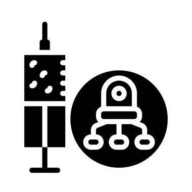 Nanoteknoloji Enjeksiyon ikonu, vektör illüstrasyonu basit tasarım