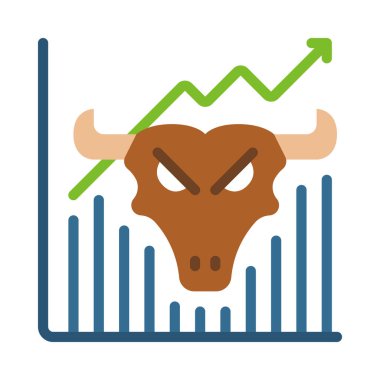 Bull Market ikon vektör illüstrasyon tasarımı