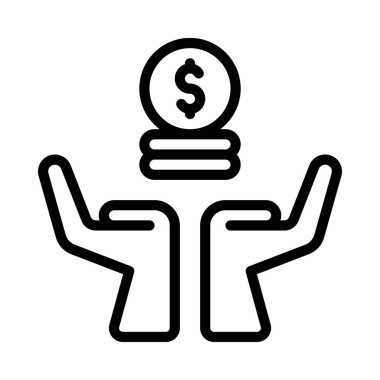 Kredi Birliği web simgesi vektör illüstrasyonu