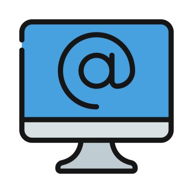 Sembol Bilgisayar simgesinde, vektör illüstrasyonu 