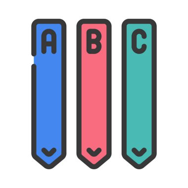 ABC Kurdele web simgesi, vektör illüstrasyonu         