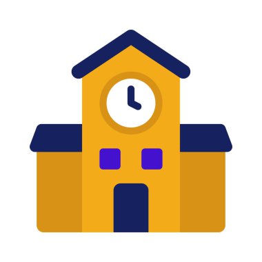 okul binası ikon vektör illüstrasyonu            