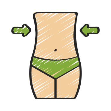 Slim Down simgesi, vektör illüstrasyonu basit tasarım