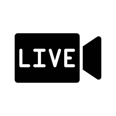 Canlı Video Web ikonu vektör illüstrasyonu