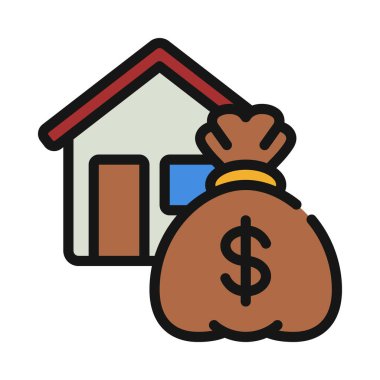 Konut kredisi simgesi, vektör illüstrasyonu