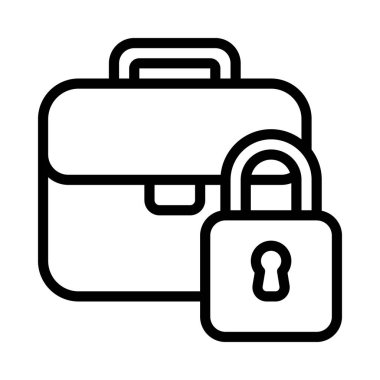 Bagaj Kilidi ikon vektör çizimi tasarımı