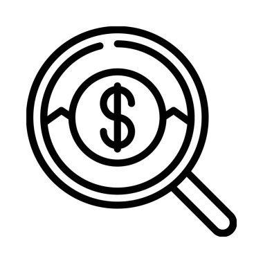 Maliyet analiz simgesi, vektör illüstrasyonu basit tasarım