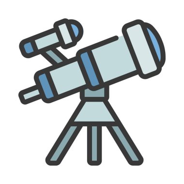 Beyaz arkaplanda teleskop simgesi vektör çizimi 