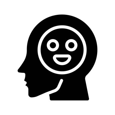 Happy Person Portre Web simgesi vektör illüstrasyonu