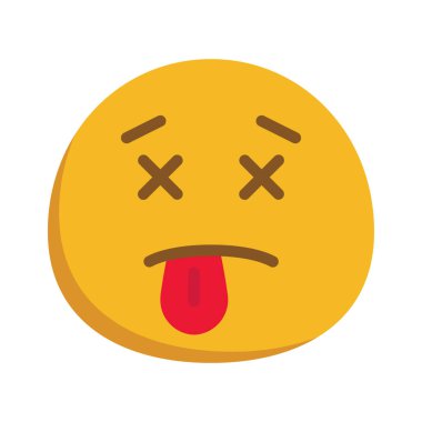 Ölü duygu simgesi düz simge, vektör illüstrasyonu 