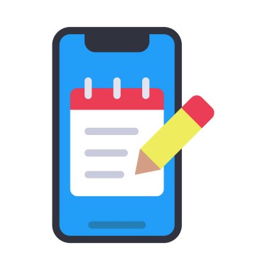 Mobil Not Web simgesi vektör illüstrasyonu alınıyor