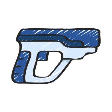 Sanal Pistol ikon vektör çizimi tasarımı