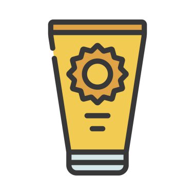 Güneş Kremi simgesinin vektör illüstrasyonu 