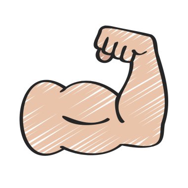 Flexing Arm web simgesi düz tasarım, vektör illüstrasyonu