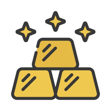 altın külçelerini kutsal kişilerin resmi, vektör çizim