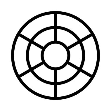 Renkli Tekerlek Web simgesi düz tasarım, vektör illüstrasyonu