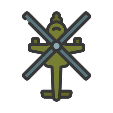 Askeri Helikopter simgesi, vektör illüstrasyonu basit tasarım