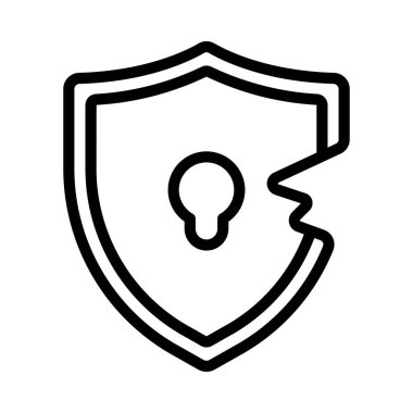 Kırık kalkan simgesi, vektör illüstrasyonu