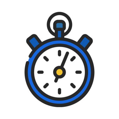 Kronometre simgesi, beyaz arkaplanda vektör illüstrasyonu  