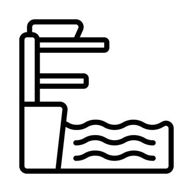 Dalış tahtası simgesi, vektör illüstrasyonu basit tasarım