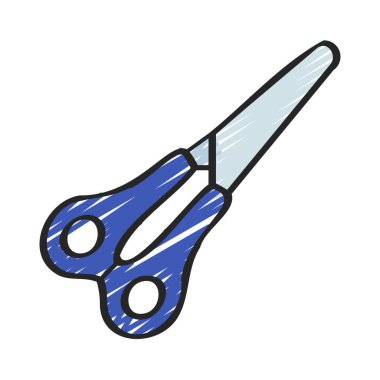 Beyaz arka plan üzerinde simge vektör çizim makas 