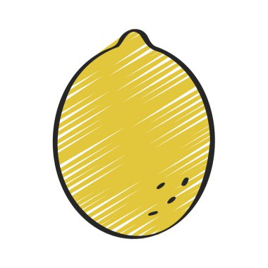 Beyaz arkaplanda limon simgesinin vektör çizimi 