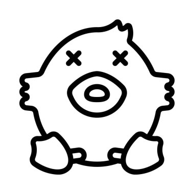 Hicken Simgesi Basit Vektör İllüstrasyonu