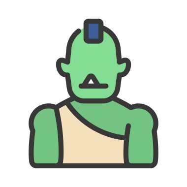 Sanal Ogre Karakteri Web simgesi vektör illüstrasyonu