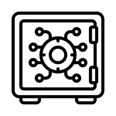 Siber Para Güvenli simgesi, vektör illüstrasyonu