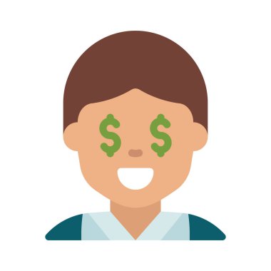 Açgözlü İşadamı Web simgesi vektör illüstrasyonu