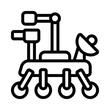 Mars Rover simgesi, vektör illüstrasyonu basit tasarım