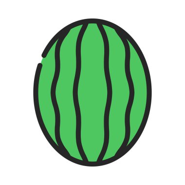 Karpuz meyve ikonu, illüstrasyon