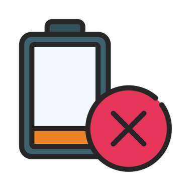 Batarya ağ ikonu vektör çizimi yok