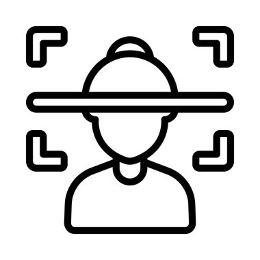 Yüz Tarama simgesi vektör illüstrasyon tasarımı