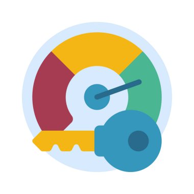 Anahtar kelime Performans Web simgesi vektör illüstrasyonu