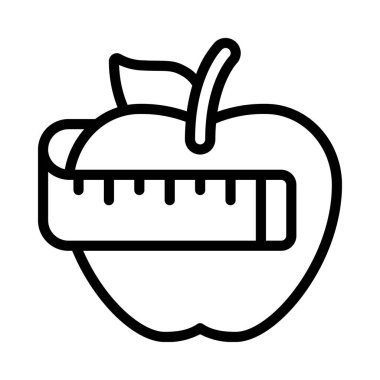 Diyet Elma simgesi, vektör illüstrasyonu