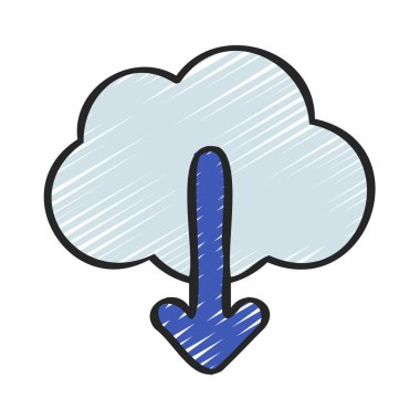 Bulut İndirme Web simgesi vektör çizimi