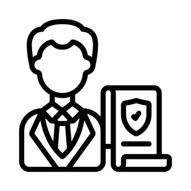 Sigorta Broker web simgesi vektör illüstrasyonu