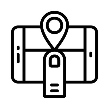 Tap Konum simgesi vektör illüstrasyonu  