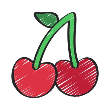 Kirazlar modern simge vektör illüstrasyon arka planı 