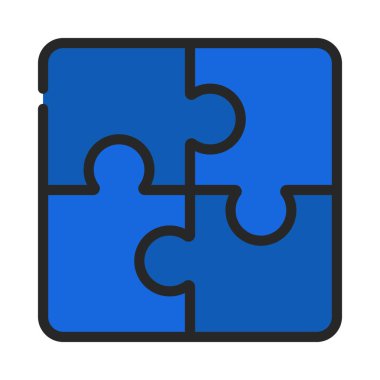 Yapboz parçaları simgesi. Web için basit bulmaca parçaları vektör simgesi çizimi