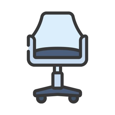 ofis koltuğu simge vektör illüstrasyon izole    