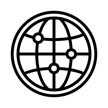 Internet Globe Izgara Çemberleri Web simgesi çizimi