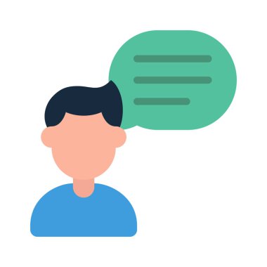 Erkek Kullanıcı İleti simgesi, vektör illüstrasyonu  