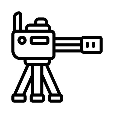 Taret Zincirli Silah simgesi, vektör illüstrasyonu basit tasarım