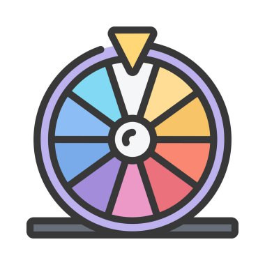 Prize Wheel web simgesi vektör illüstrasyonu