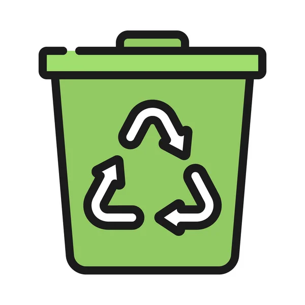 Papelera Reciclaje Icono Vector Ilustración Fondo — Archivo Imágenes Vectoriales