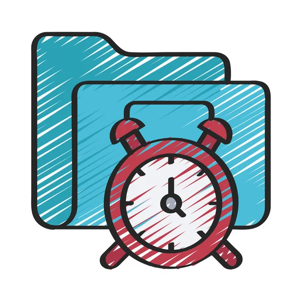 Ícone Pasta Relógio Ilustração Vetorial — Vetor de Stock