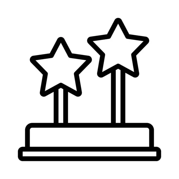 Two Stars Award Web Icon Vector Illustration — Stock Vector